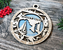 Load image into Gallery viewer, State Ornament - Wood USA Ornament - Christmas Ornament - Maryland Ornament