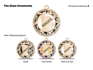 State Ornament - Wood USA Ornament - Christmas Ornament - Minnesota Ornament