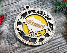 Load image into Gallery viewer, State Ornament - Wood USA Ornament - Christmas Ornament - Missouri Ornament