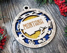 Load image into Gallery viewer, State Ornament - Wood USA Ornament - Christmas Ornament - Montana Ornament