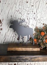 Load image into Gallery viewer, Farmhouse Decor - Moose - Metal Decor - Shelf Sitter - Lodge Decor