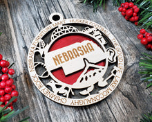 Load image into Gallery viewer, State Ornament - Wood USA Ornament - Christmas Ornament - Nebraska Ornament