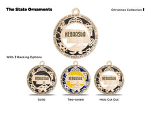 Load image into Gallery viewer, State Ornament - Wood USA Ornament - Christmas Ornament - Nebraska Ornament