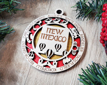 Load image into Gallery viewer, State Ornament - Wood USA Ornament - Christmas Ornament - New Mexico Ornament
