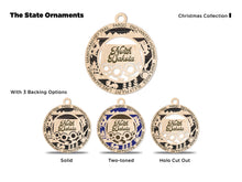 Load image into Gallery viewer, State Ornament - Wood USA Ornament - Christmas Ornament - North Dakota Ornament