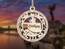 Load image into Gallery viewer, State Ornament - Wood USA Ornament - Christmas Ornament - Oklahoma Ornament