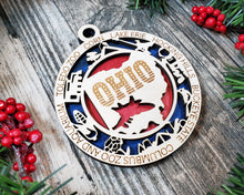 Load image into Gallery viewer, State Ornament - Wood USA Ornament - Christmas Ornament - Ohio Ornament