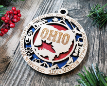 Load image into Gallery viewer, State Ornament - Wood USA Ornament - Christmas Ornament - Ohio Ornament