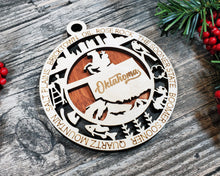 Load image into Gallery viewer, State Ornament - Wood USA Ornament - Christmas Ornament - Oklahoma Ornament