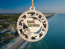 Load image into Gallery viewer, State Ornament - Wood USA Ornament - Christmas Ornament - South Carolina Ornament
