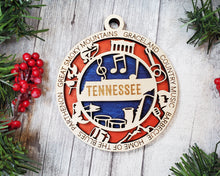Load image into Gallery viewer, State Ornament - Wood USA Ornament - Christmas Ornament - Tennessee Ornament