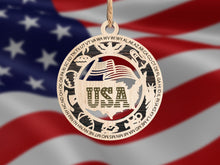 Load image into Gallery viewer, State Ornament - Wood USA Ornament - Christmas Ornament - United States of America Ornament
