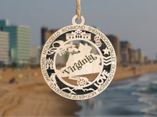 Load image into Gallery viewer, State Ornament - Wood USA Ornament - Christmas Ornament - Virginia Ornament