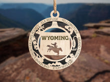 Load image into Gallery viewer, State Ornament - Wood USA Ornament - Christmas Ornament - Wyoming Ornament