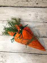 Load image into Gallery viewer, Fabric carrot set of 3 - handmade fabric carrots - Easter Decor - Tiered Tray Decor - Spring Carrots