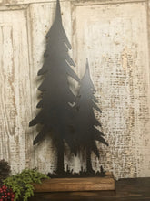 Load image into Gallery viewer, Christmas Decor - tree scene - Metal Decor - Shelf Sitter