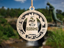 Load image into Gallery viewer, State Ornament - Wood USA Ornament - Christmas Ornament - Alabama Ornament