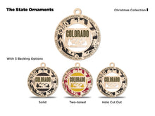 Load image into Gallery viewer, State Ornament - Wood USA Ornament - Christmas Ornament - Colorado Ornament