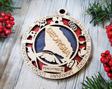 Load image into Gallery viewer, State Ornament - Wood USA Ornament - Christmas Ornament - Georgia Ornament