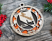 Load image into Gallery viewer, State Ornament - Wood USA Ornament - Christmas Ornament - Nevada Ornament