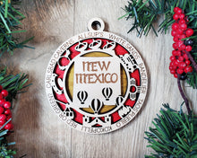 Load image into Gallery viewer, State Ornament - Wood USA Ornament - Christmas Ornament - New Mexico Ornament