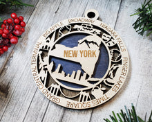 Load image into Gallery viewer, State Ornament - Wood USA Ornament - Christmas Ornament - New York Ornament