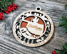 Load image into Gallery viewer, State Ornament - Wood USA Ornament - Christmas Ornament - Oklahoma Ornament