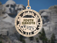 Load image into Gallery viewer, State Ornament - Wood USA Ornament - Christmas Ornament - South Dakota Ornament