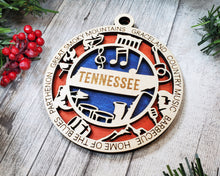 Load image into Gallery viewer, State Ornament - Wood USA Ornament - Christmas Ornament - Tennessee Ornament
