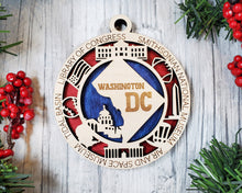 Load image into Gallery viewer, State Ornament - Wood USA Ornament - Christmas Ornament - Washington DC Ornament