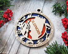 Load image into Gallery viewer, State Ornament - Wood USA Ornament - Christmas Ornament - Illinois Ornament