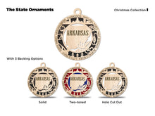 Load image into Gallery viewer, State Ornament - Wood USA Ornament - Christmas Ornament - Arkansas Ornament
