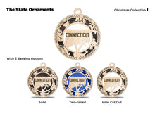 Load image into Gallery viewer, State Ornament - Wood USA Ornament - Christmas Ornament - Connecticut Ornament