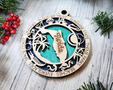 Load image into Gallery viewer, State Ornament - Wood USA Ornament - Christmas Ornament - Florida Ornament