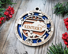 Load image into Gallery viewer, State Ornament, Wood USA Ornament, Christmas Ornament, Kentucky Ornament