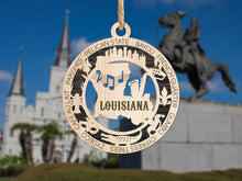 Load image into Gallery viewer, State Ornament - Wood USA Ornament - Christmas Ornament - Louisiana Ornament