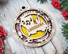 Load image into Gallery viewer, State Ornament - Wood USA Ornament - Christmas Ornament - Louisiana Ornament