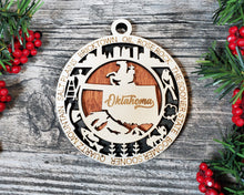 Load image into Gallery viewer, State Ornament - Wood USA Ornament - Christmas Ornament - Oklahoma Ornament