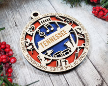 Load image into Gallery viewer, State Ornament - Wood USA Ornament - Christmas Ornament - Tennessee Ornament