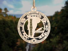 Load image into Gallery viewer, State Ornament - Wood USA Ornament - Christmas Ornament - Vermont Ornament