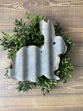 Load image into Gallery viewer, 6 Inch Corrugated metal bunny - spring decor - Easter- bunny decor
