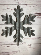 Load image into Gallery viewer, 12 Inch (Medium) - Corrugated metal Simple snowflake- holiday decor - Christmas - Winter decor