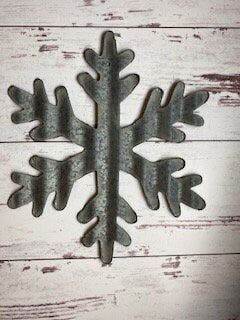 12 Inch (Medium) - Corrugated metal Simple snowflake- holiday decor - Christmas - Winter decor