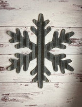 Load image into Gallery viewer, 16" (Large) -Corrugated Simple metal snowflakes - holiday decor - Christmas- Winter decor