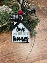 Load image into Gallery viewer, Christmas houses ornament - Christmas decor - Ornament- tiered tray decor - address ornament - new home ornament