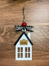 Load image into Gallery viewer, Christmas houses ornament - Christmas decor - Ornament- tiered tray decor - address ornament - new home ornament - personalized ornament