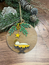 Load image into Gallery viewer, Nativity ornament, Christmas ornament, Christmas decor, Ornament, tiered tray decor, religious Ornament, Baby Jesus ornament
