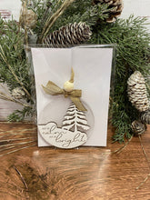 Load image into Gallery viewer, All is calm, All is bright, Christmas ornament, Christmas decor, Ornament, tiered tray decor, Engraved Ornament