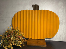 Load image into Gallery viewer, 20 inch corrugated Pumpkin, fall decor, rustic fall decorations