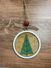 Load image into Gallery viewer, Farmhouse Round Tree or Deer ornament - Christmas decor - Ornament- tiered tray decor - tree ornament - deer ornament - Rustic Ornament